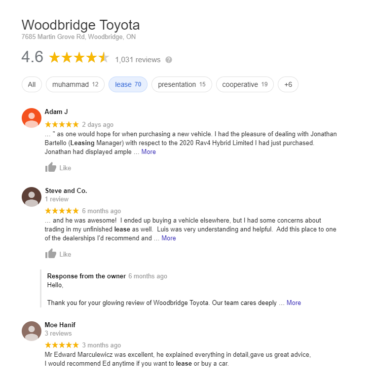 Car Dealership Reviews - Woodbridge Toyota