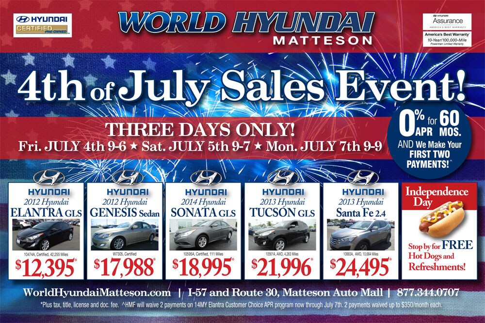Hyundai Independence Day 4th of July Sale in Chicago Hyundai