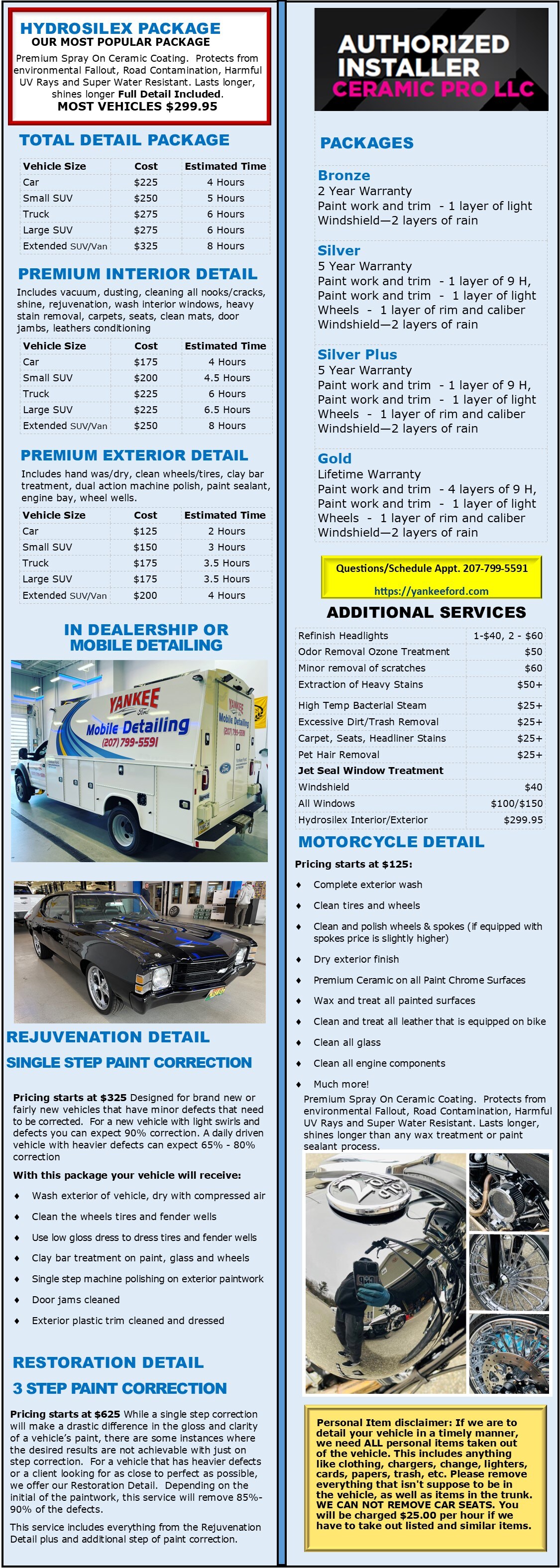 Yankee Ford Vehicle Detail.jpg Yankee Ford vehicle detailing pricing and packages