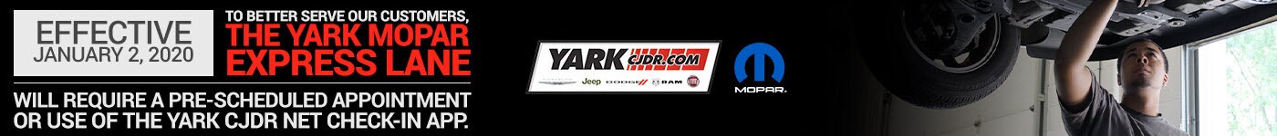 Effective January 2,2020 at Yark CJDR