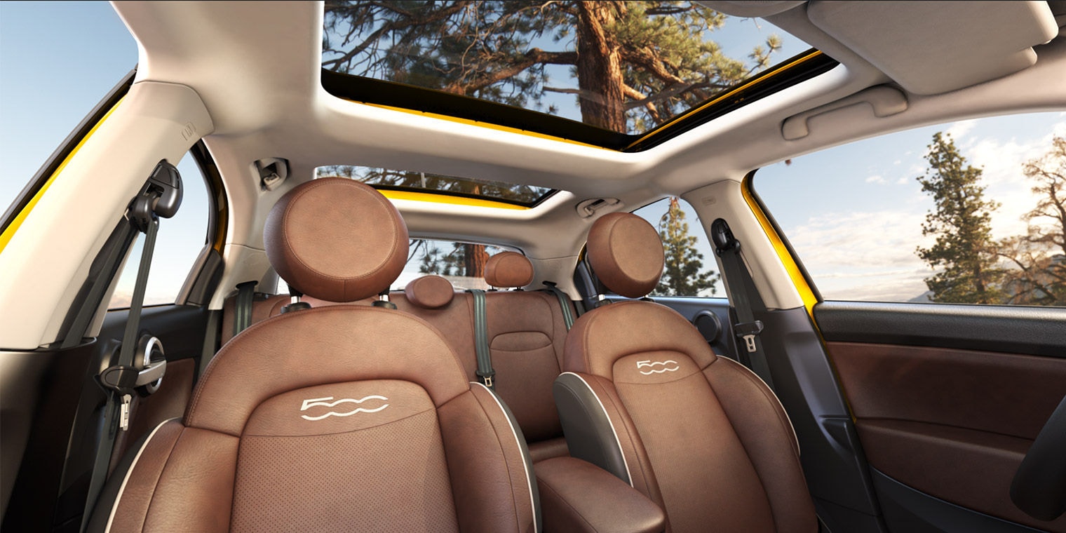 2016 FIAT 500X Leather Interior.jpg Brown Leather interior in the 2016 FIAT 500X