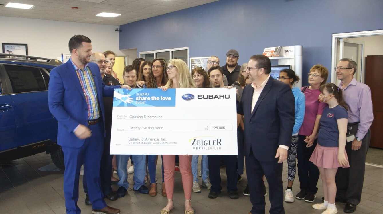 zeigler subaru merrillville chasing dreams donation 2022.png