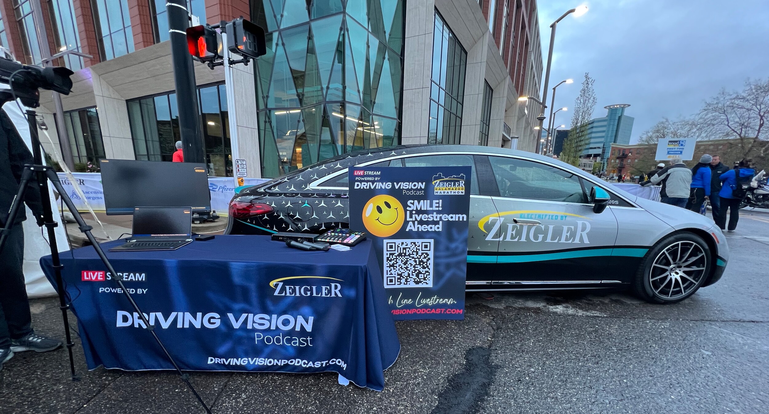 TheDrivingVisionPodcast broadcasted live from the Zeigler Kalamazoo Marathon finish line.jpeg