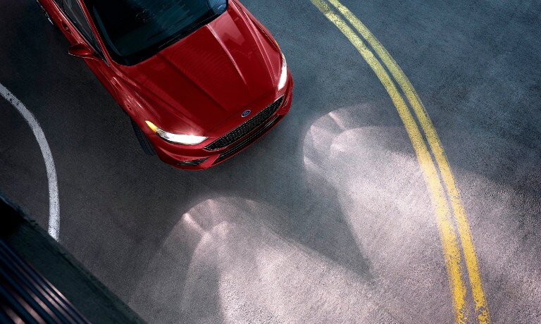 Red 2020 Ford Fusion headlights