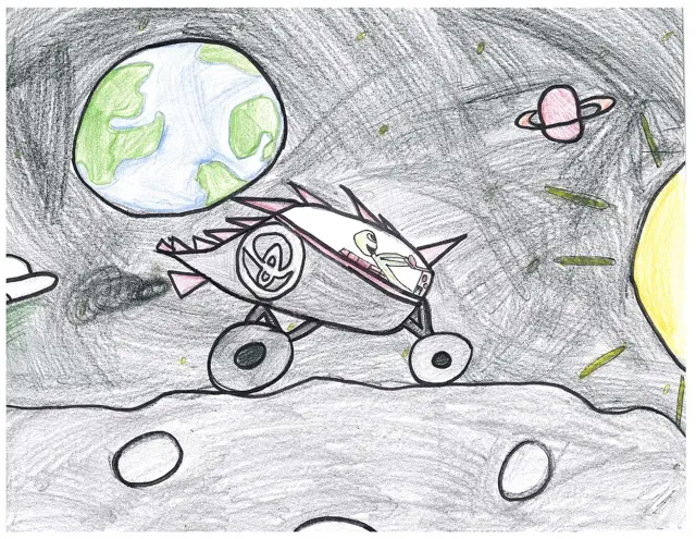 Doylestown 4th Grade 3rd Place Winner - Moon Buggy by Evie D.