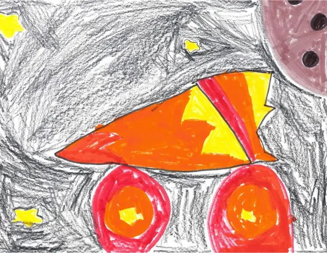 Willow Grove 1st Grade 2nd Place Winner - Triangle Flying Wheel by Cassidy W.