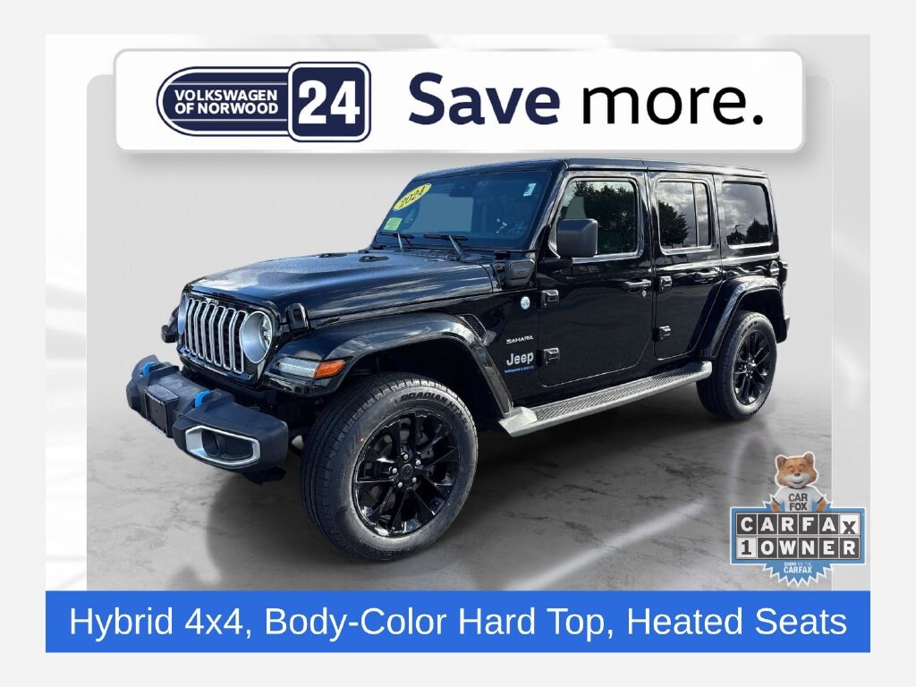 Black Clearcoat 2024 Jeep Wrangler 4xe SUV / Crossover Four-Wheel Drive 8-Speed Automatic