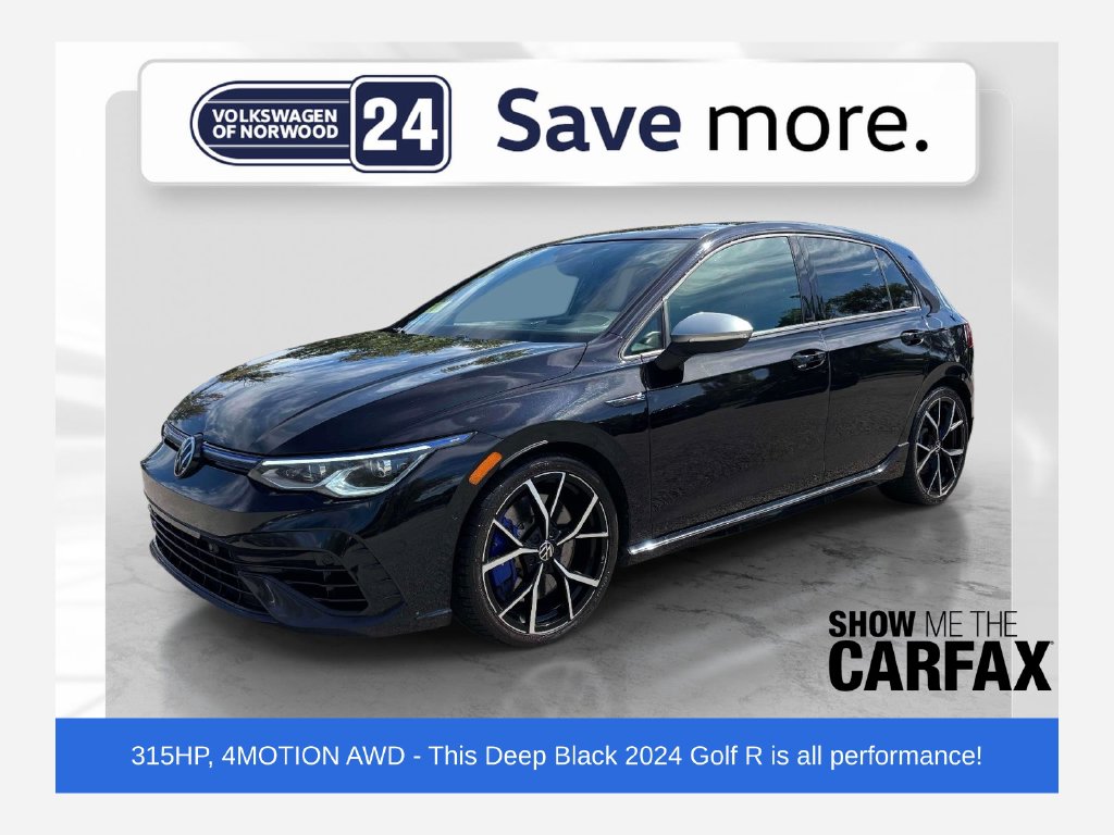 Deep Black Pearl 2024 Volkswagen Golf R Hatchback All-Wheel Drive 7-Speed Dual Clutch