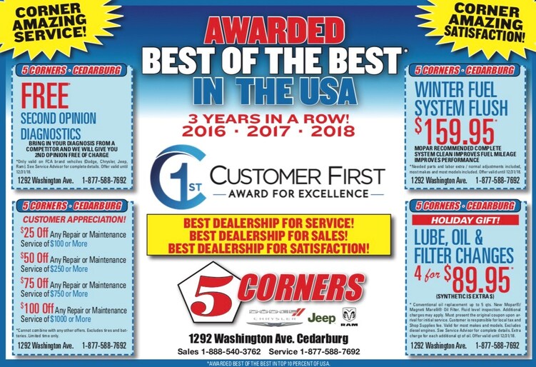 5 Corners Dodge Chrysler Jeep Ram Cedarburg WI, New & Used Cars