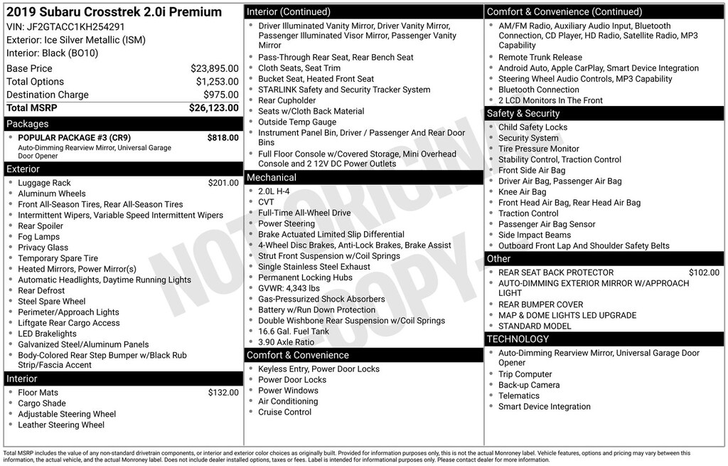 Used 2019 Subaru Crosstrek 2.0i Premium SUV