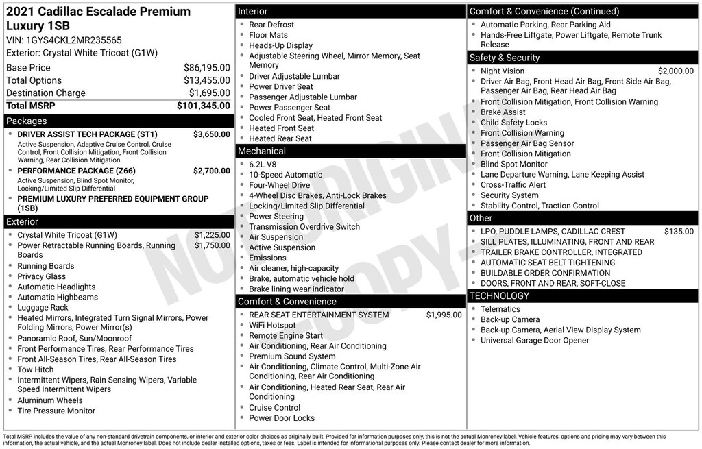 Used 2021 Cadillac Escalade Premium Luxury SUV