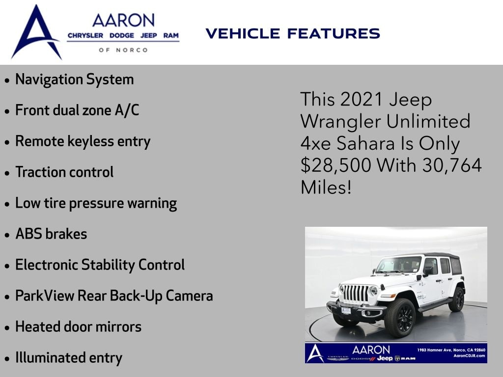 Used 2021 Jeep Wrangler 4xe Sahara SUV