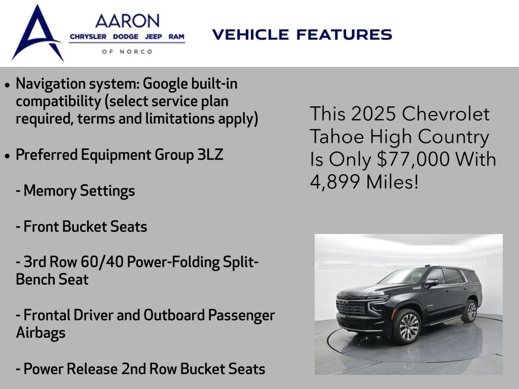 Used 2025 Chevrolet Tahoe High Country SUV