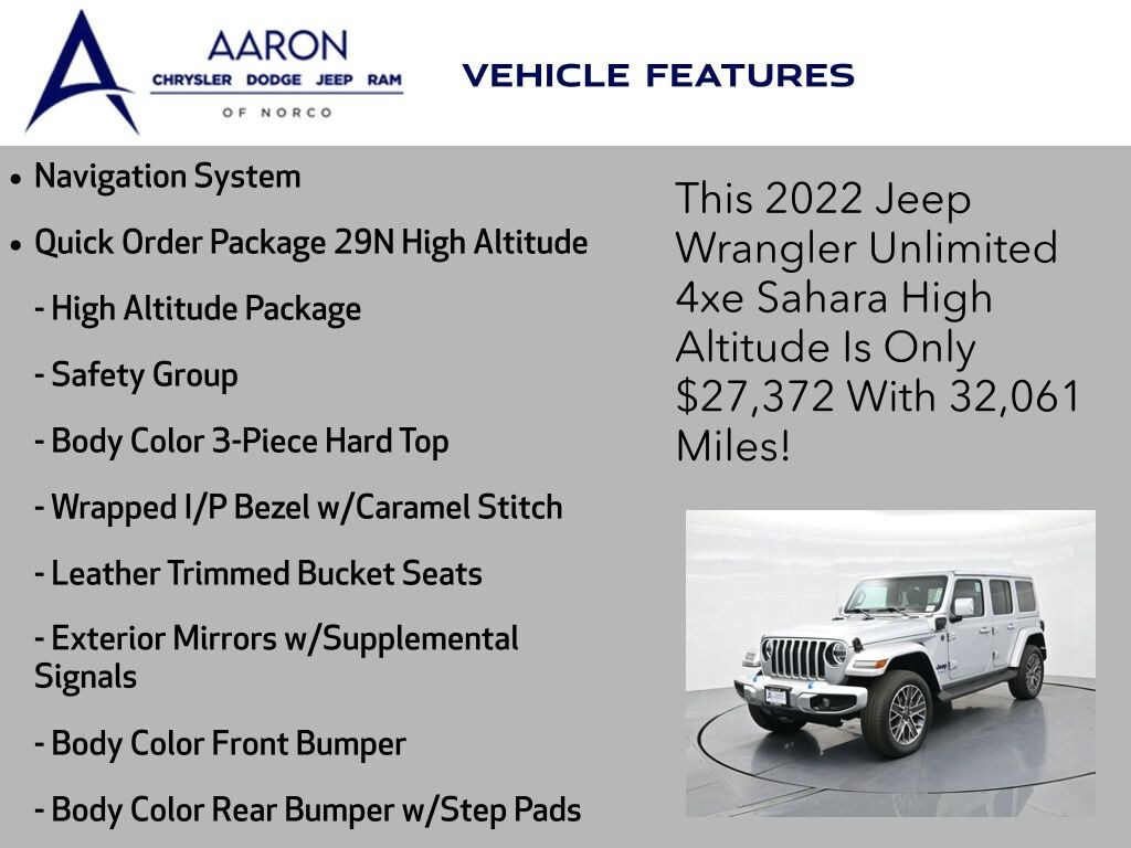 Used 2022 Jeep Wrangler Unlimited 4xe Sahara SUV