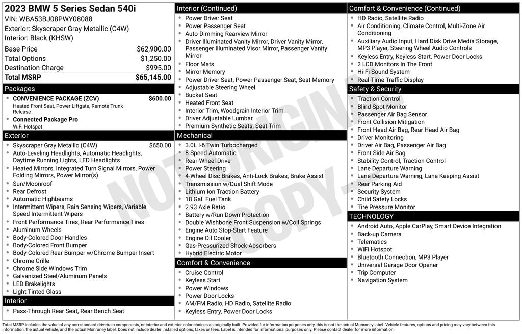 Used 2023 BMW 540i Sedan