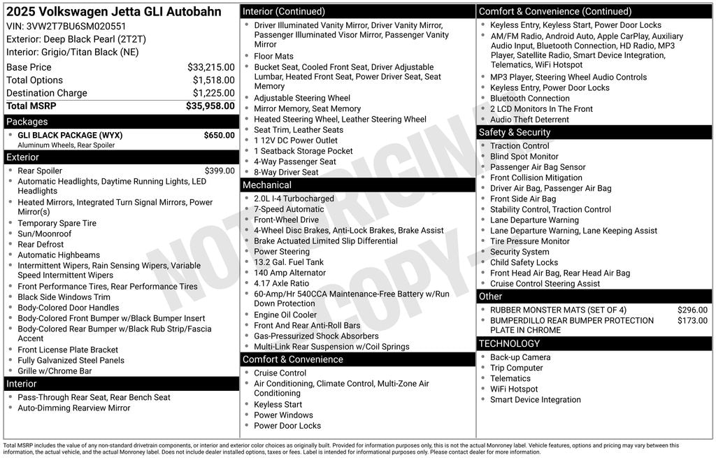 Used 2025 Volkswagen Jetta GLI 2.0T Autobahn Sedan