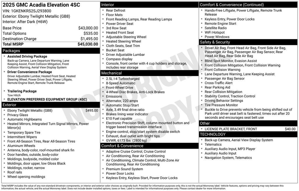 Used 2025 GMC Acadia Elevation SUV