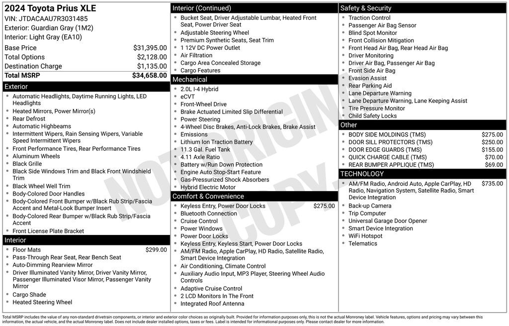 Used 2024 Toyota Prius XLE Hatchback