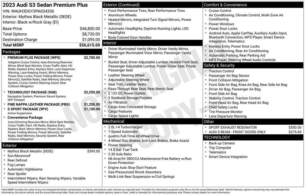 Used 2023 Audi S3 2.0T Premium Sedan
