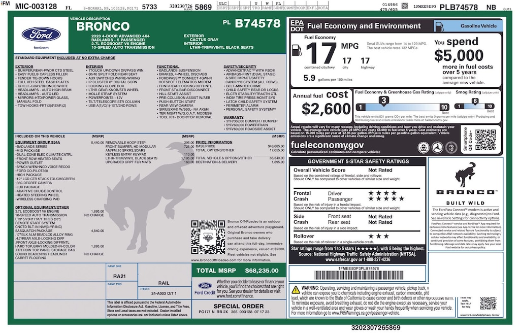 Used 2023 Ford Bronco Badlands SUV