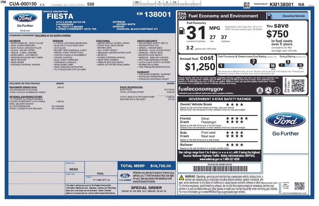 Used 2019 Ford Fiesta SE Hatchback