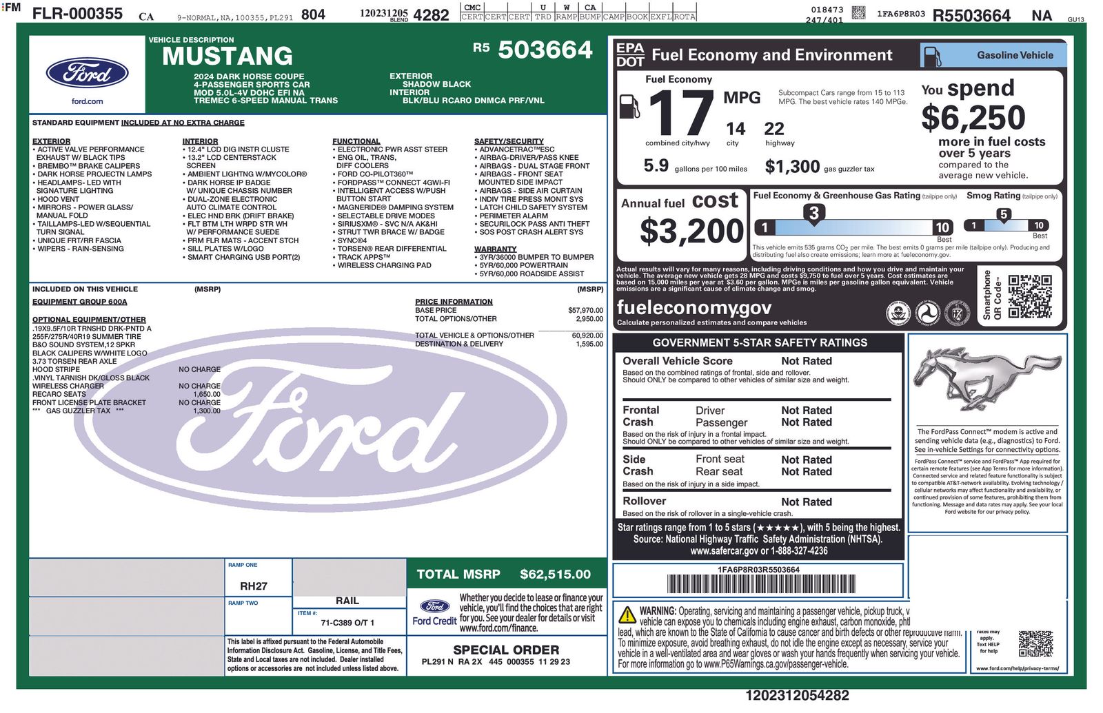 2024 Ford Mustang Dark Horse photo 3