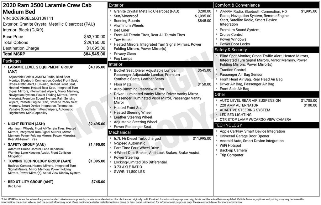 Used 2020 Ram 3500 Laramie Truck