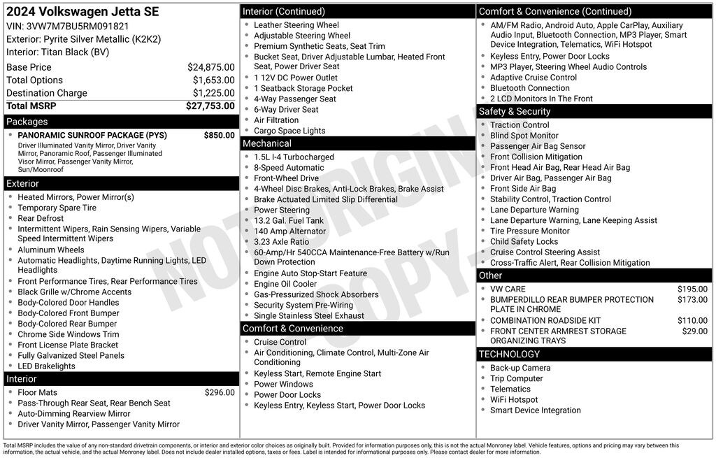 Used 2024 Volkswagen Jetta 1.5T SE Sedan