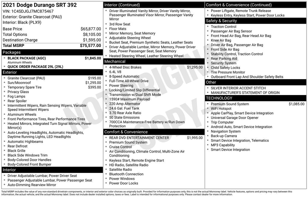 Used 2021 Dodge Durango SRT 392 SUV