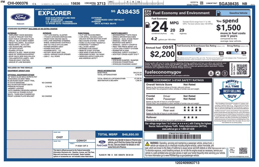 Used 2025 Ford Explorer ST-Line SUV