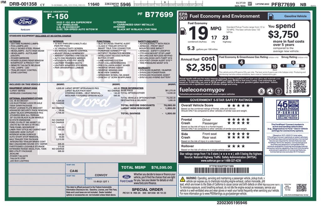 Used 2023 Ford F-150 Lariat Truck