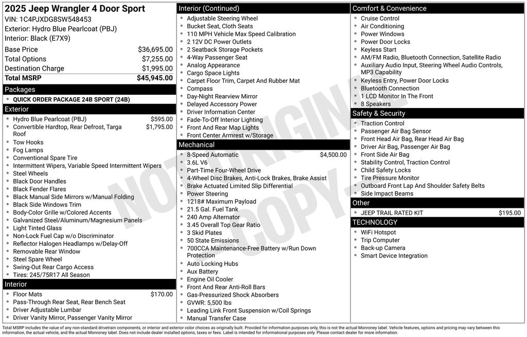 Used 2025 Jeep Wrangler Sport SUV