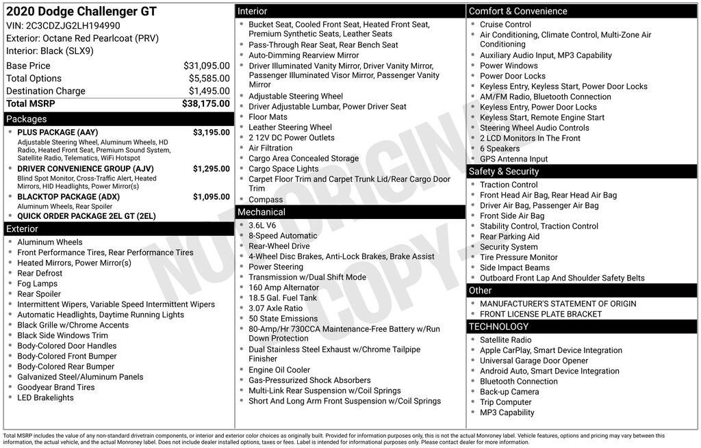 Used 2020 Dodge Challenger GT Coupe
