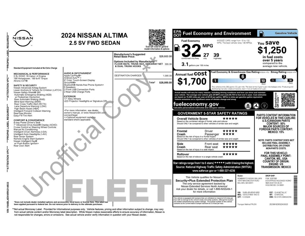 Used 2024 Nissan Altima 2.5 SV Sedan