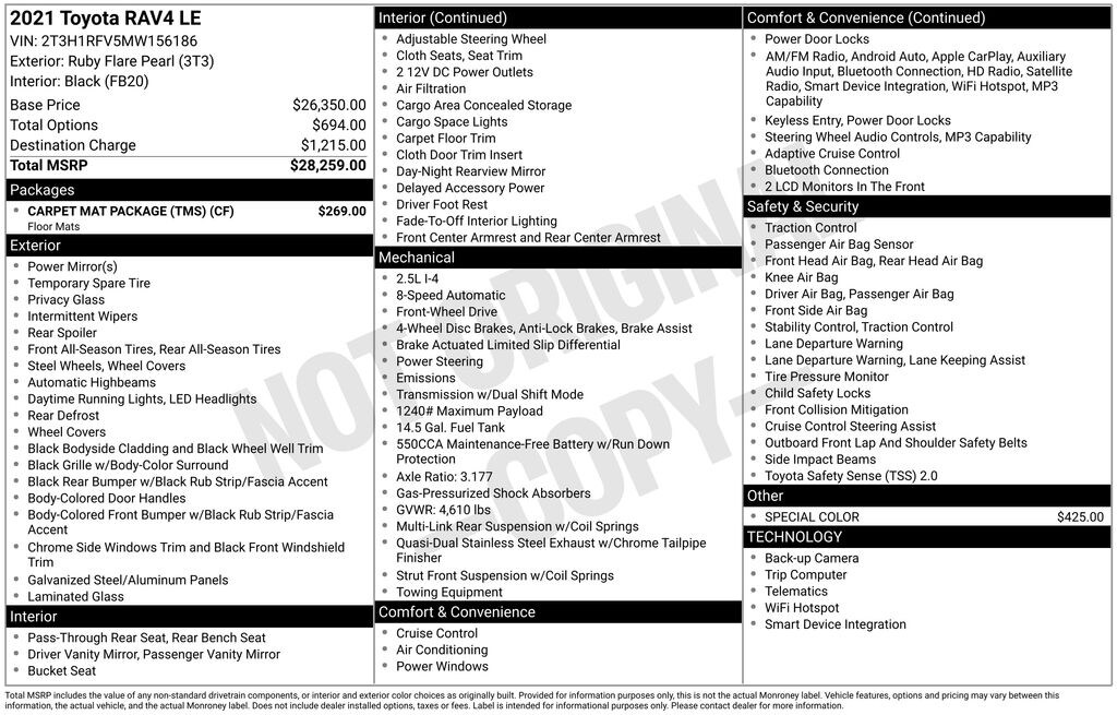 Used 2021 Toyota RAV4 LE SUV