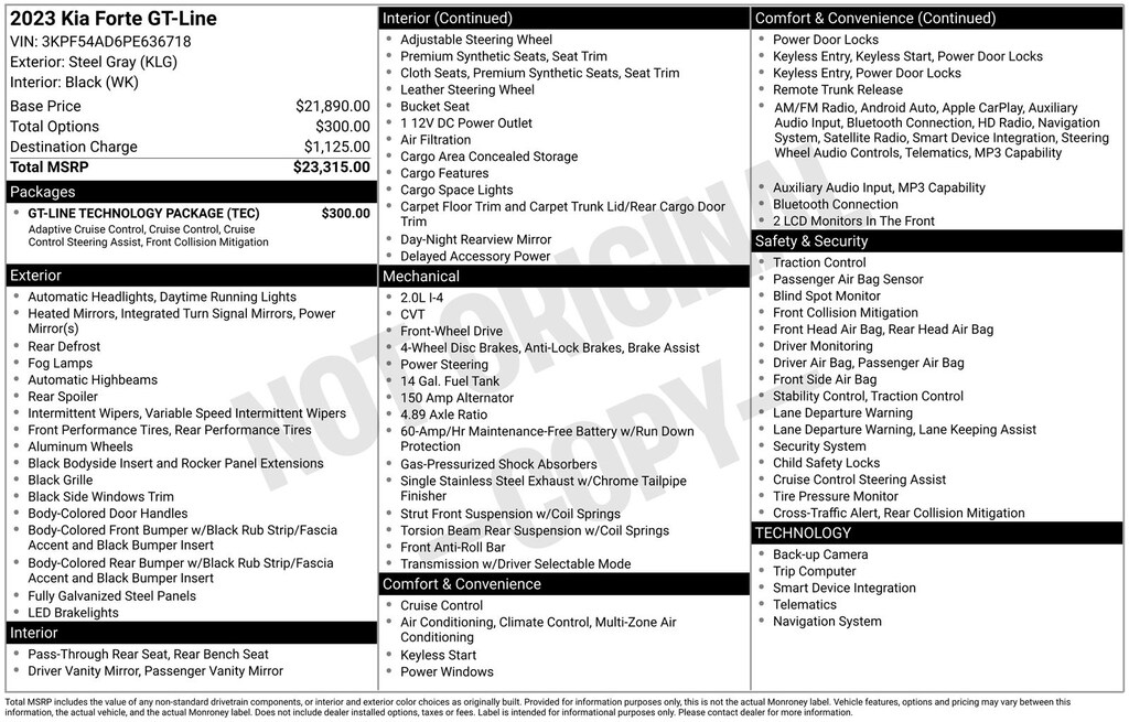 Used 2023 Kia Forte GT-Line Sedan
