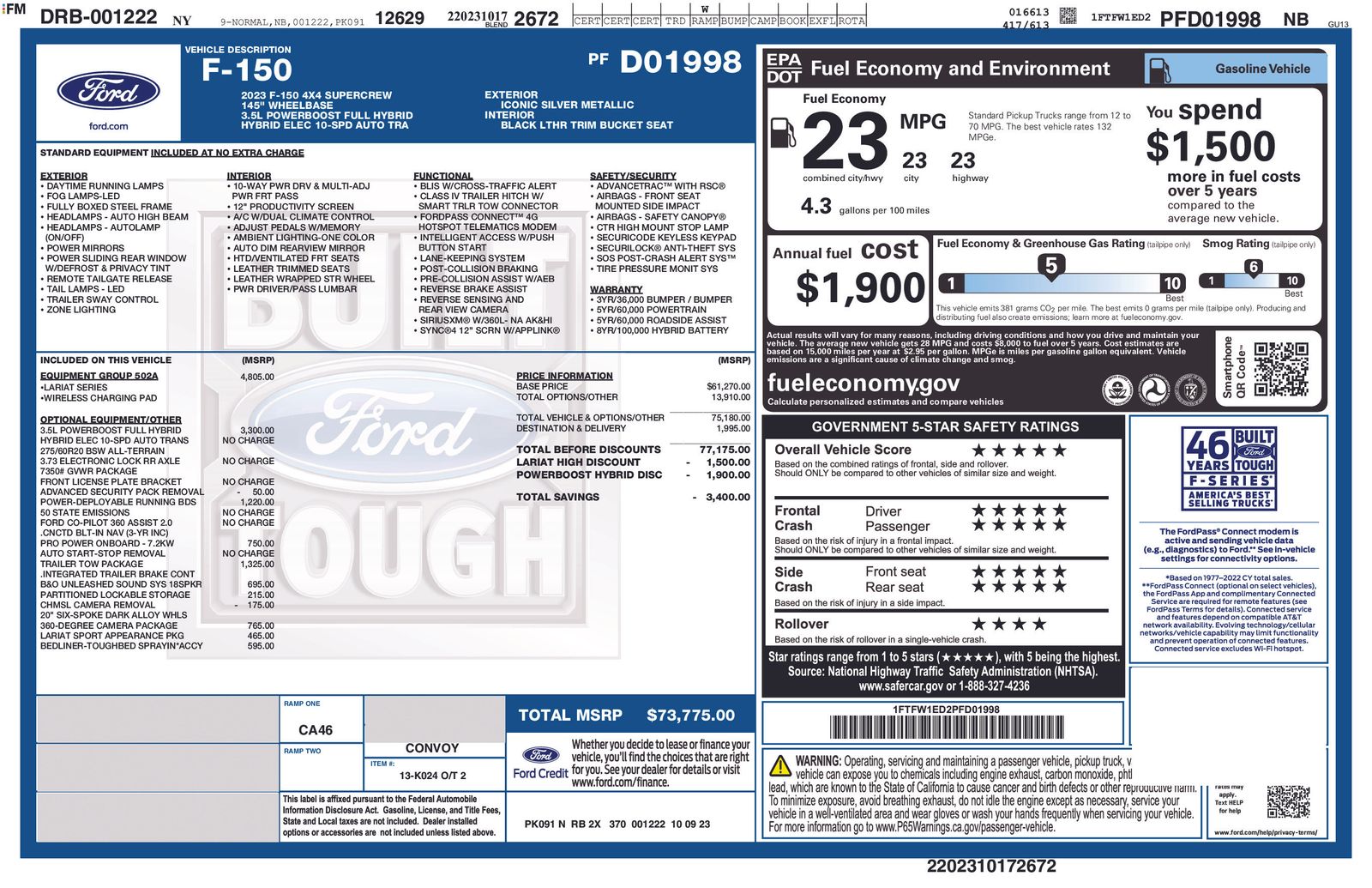 2023 Ford F-150 Lariat photo 3