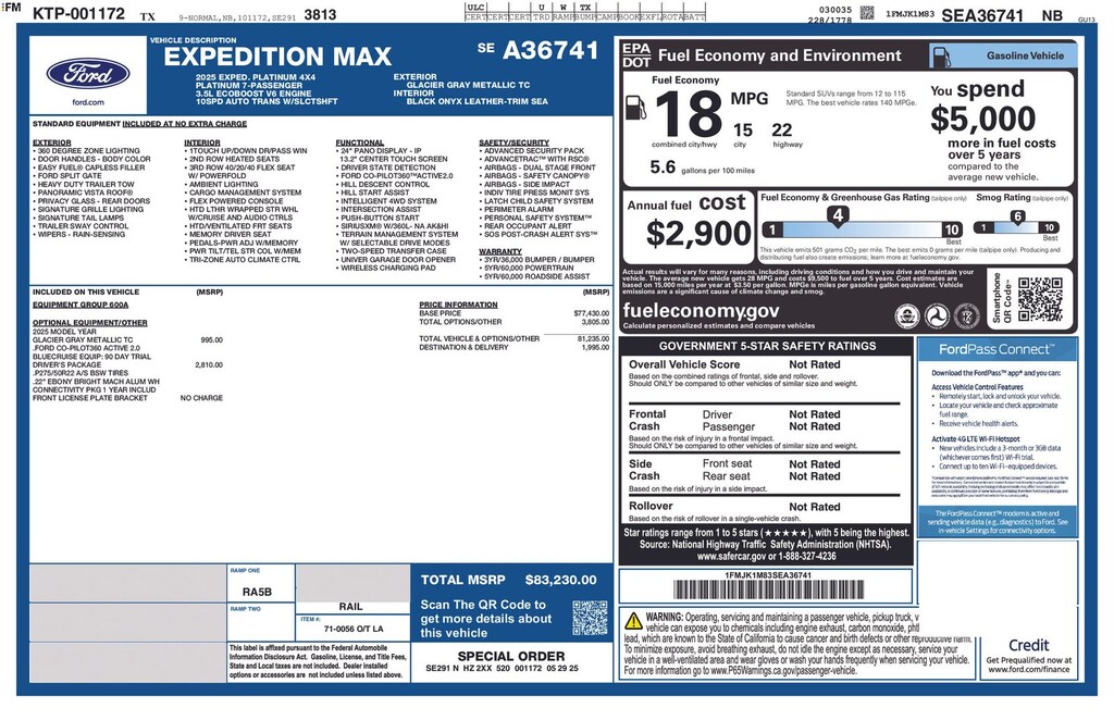 Used 2025 Ford Expedition Max Platinum SUV