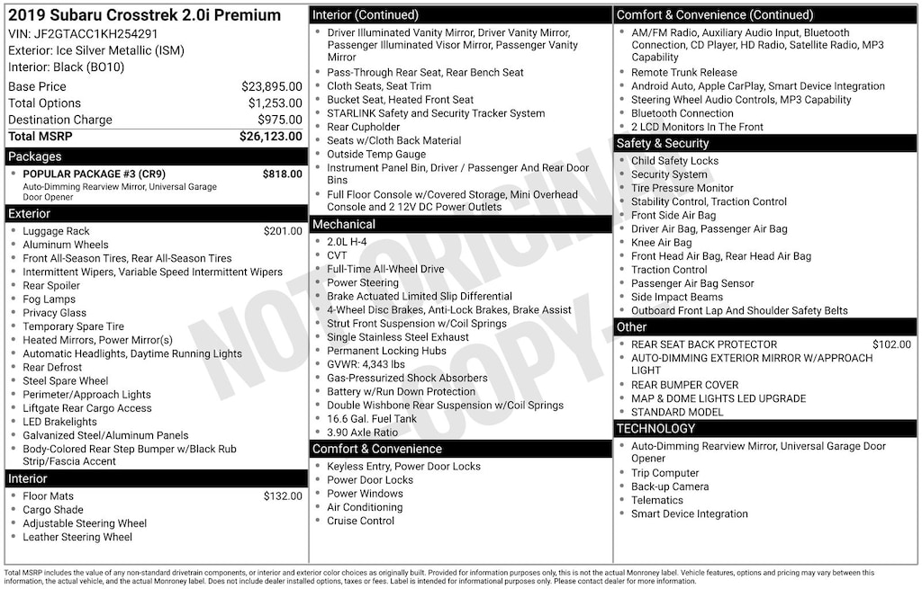 Used 2019 Subaru Crosstrek 2.0i Premium SUV
