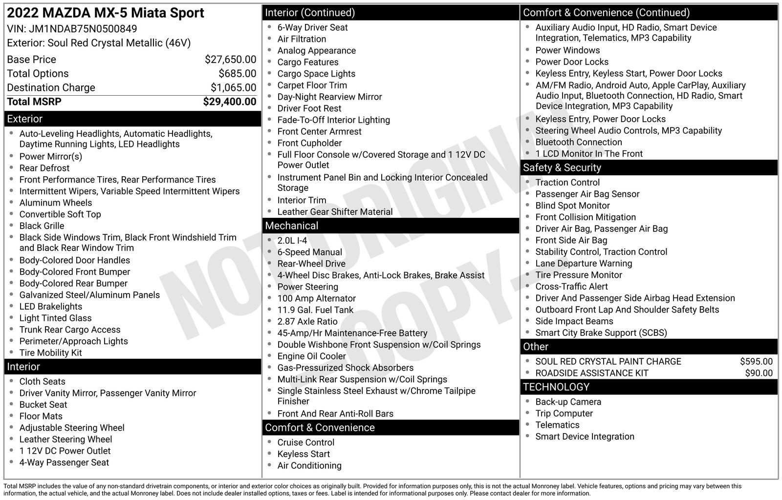 2022 Mazda MX-5 Miata Sport photo 5