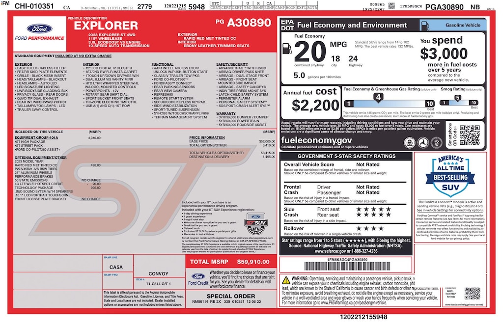 Used 2023 Ford Explorer ST SUV