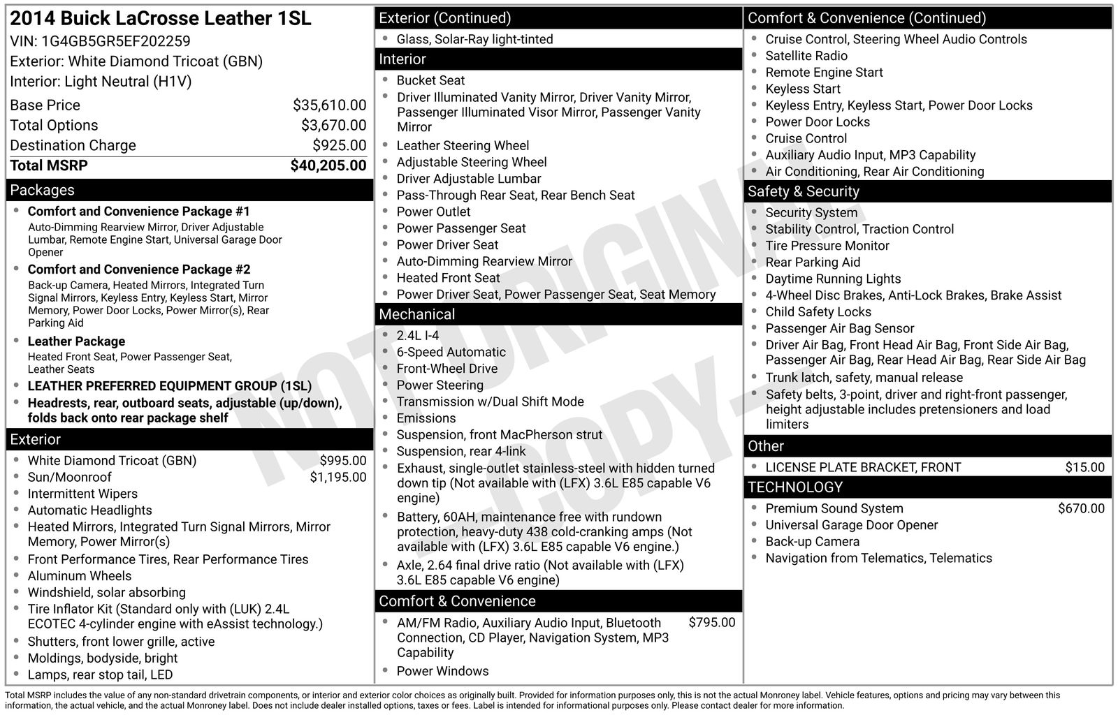 2014 Buick Lacrosse Leather Group photo 5