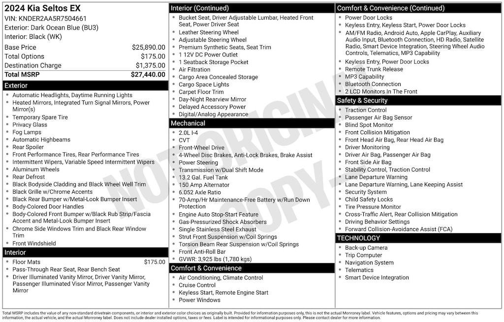 Used 2024 Kia Seltos EX SUV