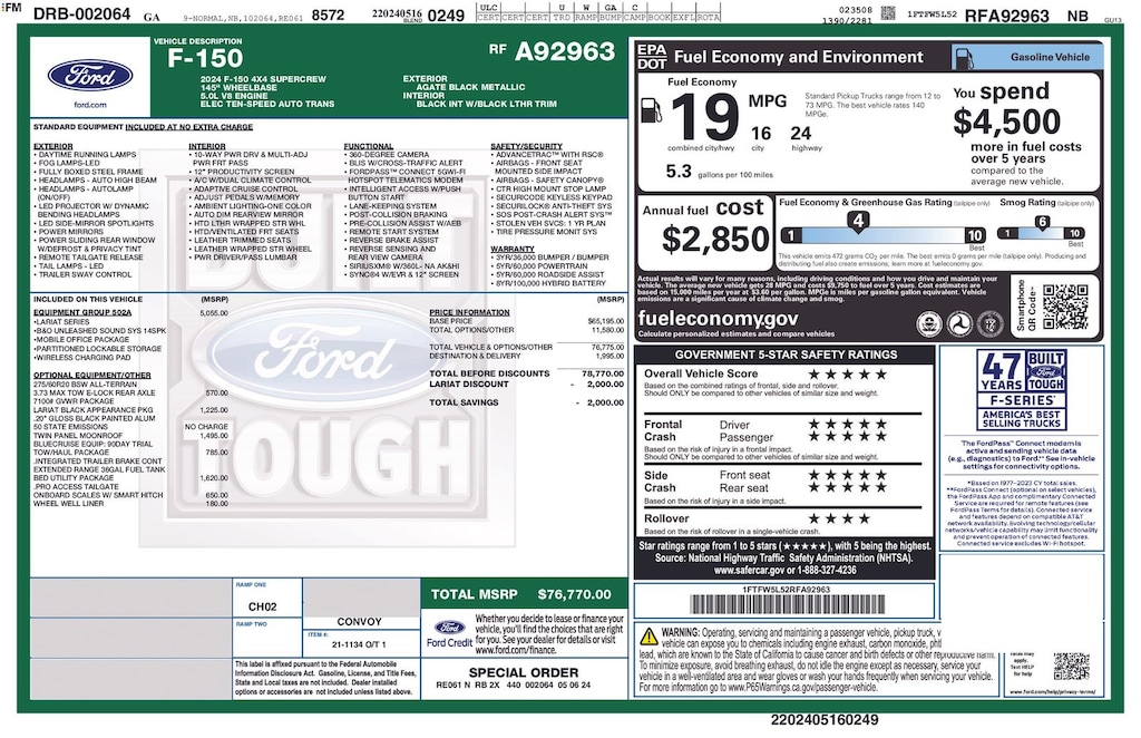 Used 2024 Ford F-150 Lariat Truck