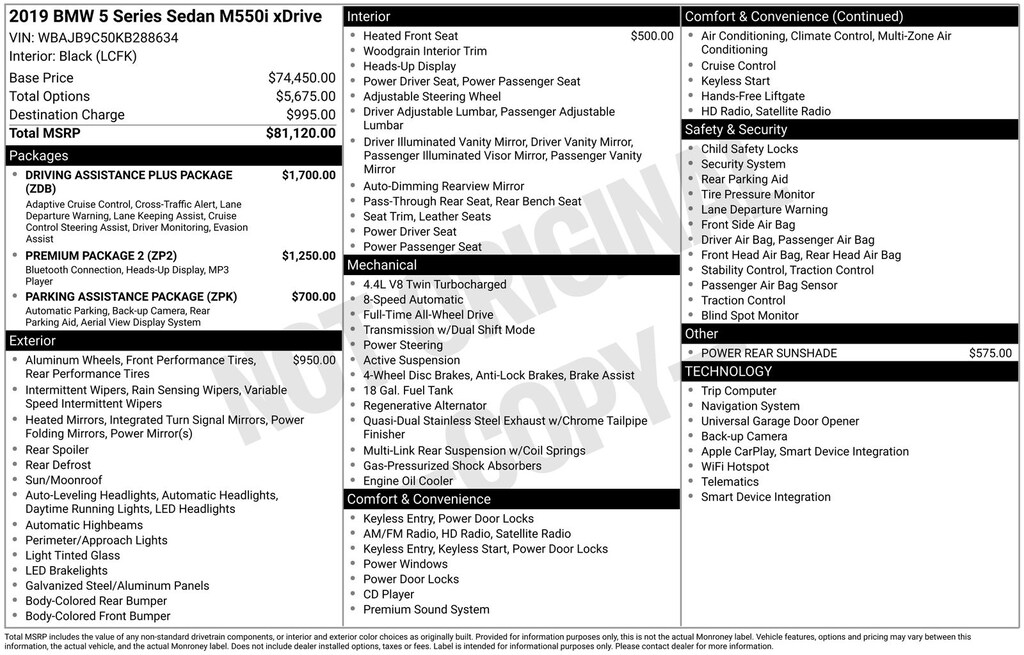 Used 2019 BMW 5 Series M550i xDrive Sedan