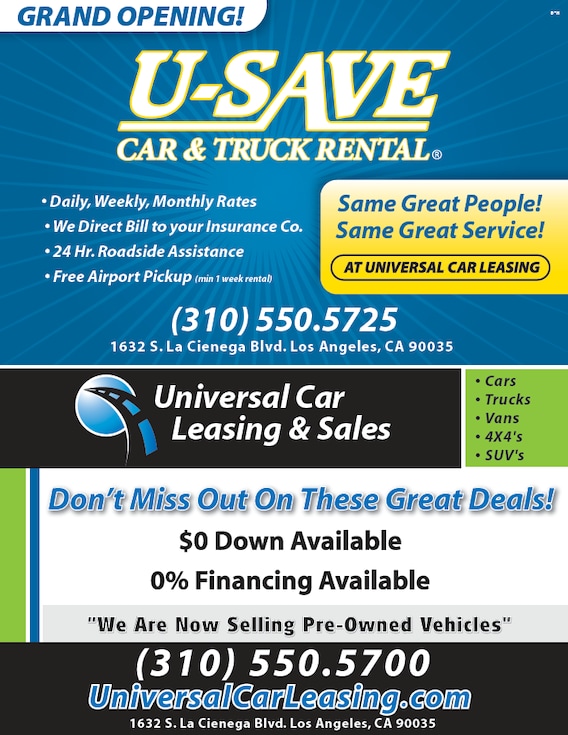 CAR RENTAL DAILY-WEEKLY-MONTHLY  Universal Car Leasing & Sales/U