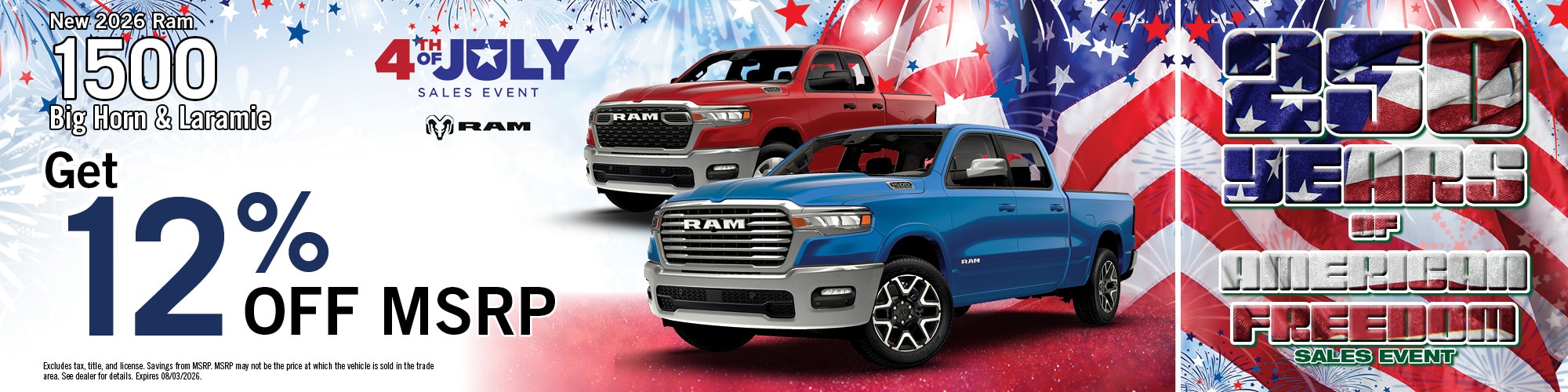 2026 Ram 1500 Big Horn & Laramie Offer | Academy CDJR