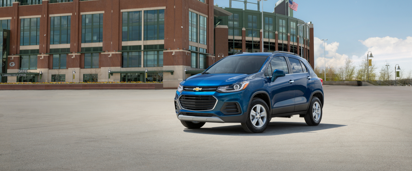 Blue 2021 Chevrolet Trax parked at the city