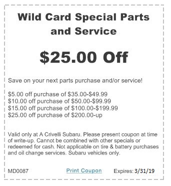 A Crivelli Subaru >> Service Specials A Crivelli Subaru A Crivelli Subaru >> Service Specials A Crivelli Subaru