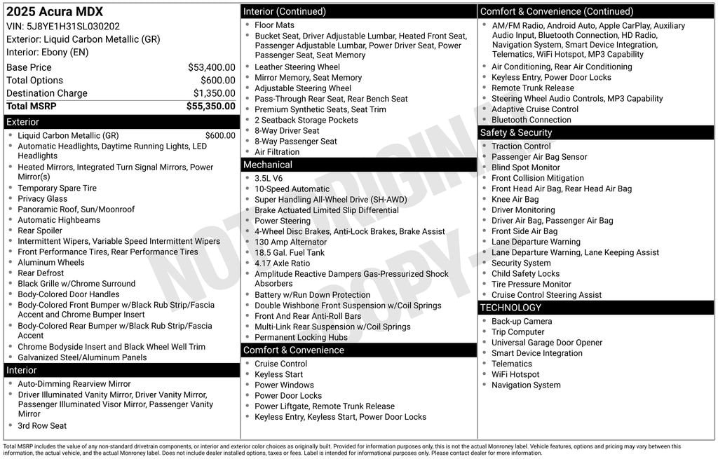 Certified 2025 Acura MDX SH-AWD SUV